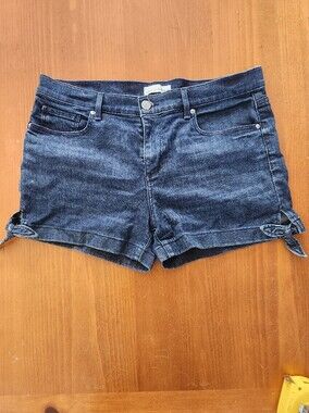 LOFT Dark Blue Denim Tie-Detail Shorts